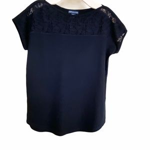 American Living Black Lace Tee (Small)